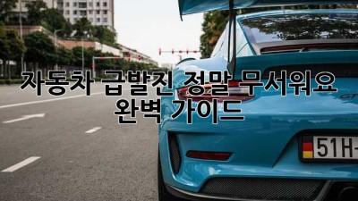 자동차 급발진, 정말 무서워요? 완벽 가이드